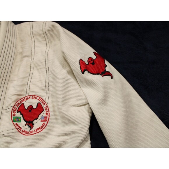 Brazilian Jiu Jitsu BJJ Mens Size A2 White BJJ Martial Arts Ghost Squad EUC - Picture 5 of 12